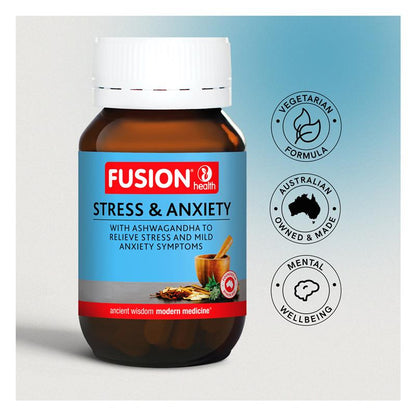 Fusion Stress & Anxiety Support – Ashwagandha KSM-66®, 60 Tablets