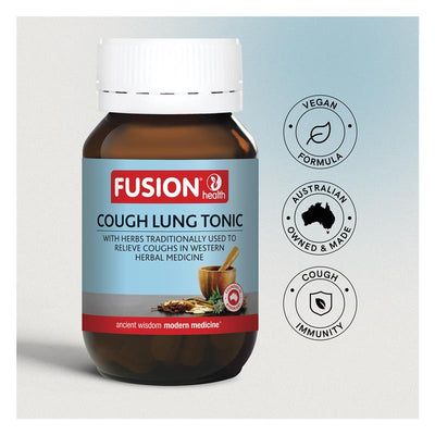 Fusion Cough Lung Tonic 60 Vegetarian Capsules - Herbal Relief for Coughs