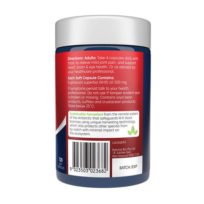 Bioglan Red Krill Oil 500mg Omega-3 DHA EPA 120 Soft Capsules