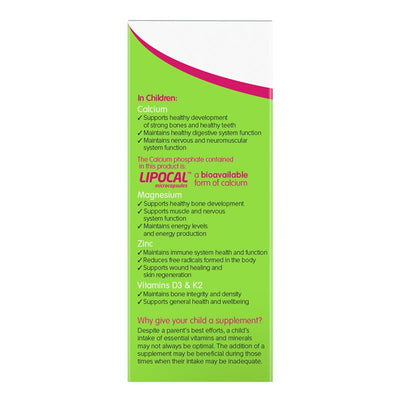 Brauer Kids Liquid Calcium with Magnesium & Zinc, Fruit Yoghurt, 200ml