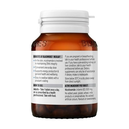 Blackmores Insolar Vitamin B3 (Nicotinamide) 500mg - 60 Tablets for Skin Health