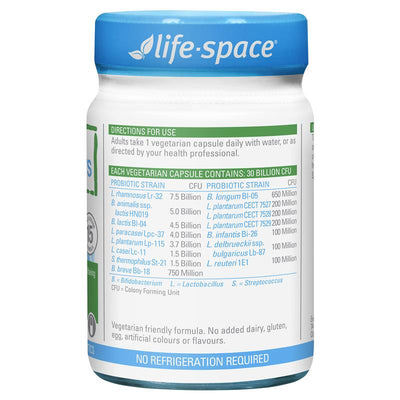 Life-Space Probiotic for 60+ Years, 15 Strains, 30B CFU, 60 Capsules
