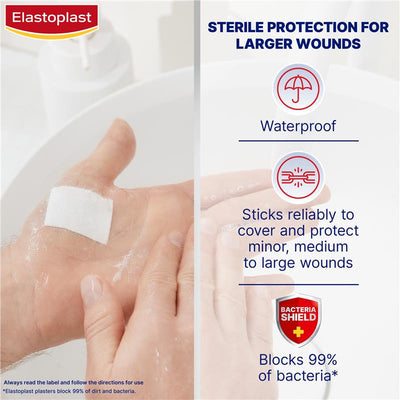 Elastoplast Waterproof Dressing XL 6x7cm - 5 Pack for Larger Wounds