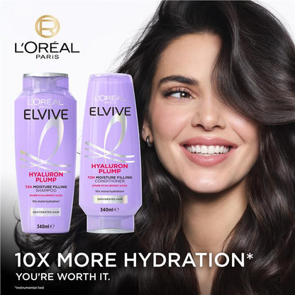L'Oreal Elvive Hyaluron Plump Shampoo 340ml - Hydration & Revitalization