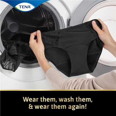 TENA Washable Absorbent Underwear Classic Noir - Size 14-16