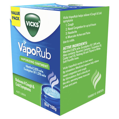 Vicks VapoRub Ointment - Decongestant Chest Rub (100g)