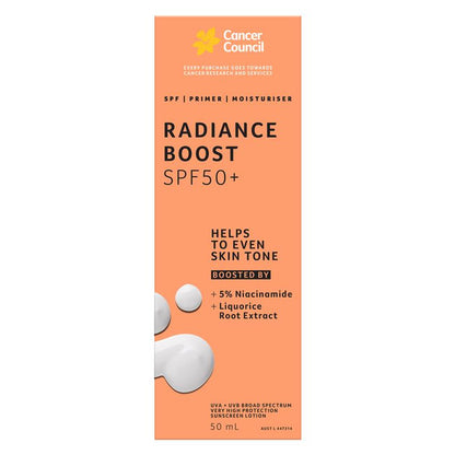 Cancer Council SPF50+ Radiance Boost Moisturiser 50ml