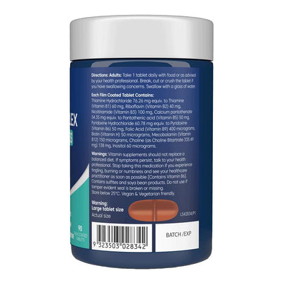 Bioglan Mega B Complex 90 Tablets – Energy, Stress & Immune Support, Vegan