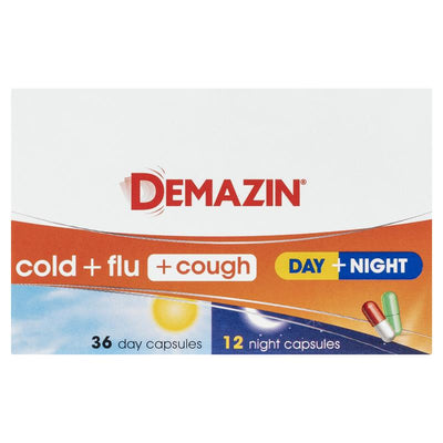 Demazin Cold + Flu + Cough Day + Night 48 Capsules - Comprehensive Relief