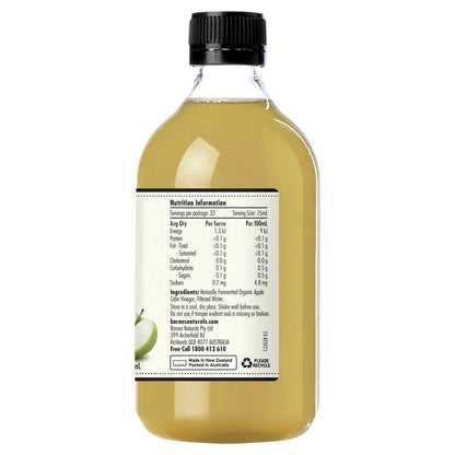 Barnes Naturals Organic Raw Unfiltered Apple Cider Vinegar with Mother 500ml