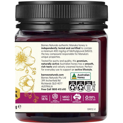 Barnes Naturals Australian Manuka Honey 1kg MGO 400+ - Pure Wellness