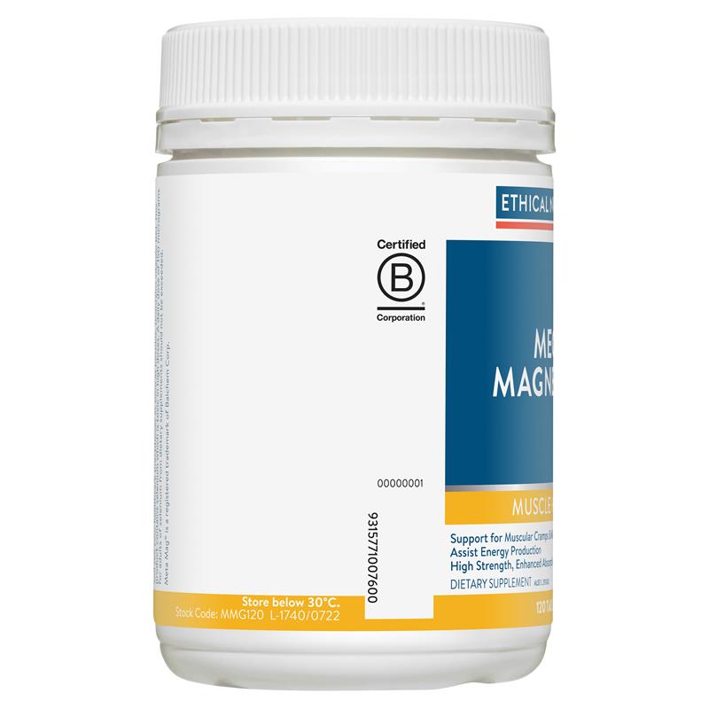Ethical Nutrients Mega Magnesium 120 Tablets - Muscle Relief & PMS Support-Auzzi Store