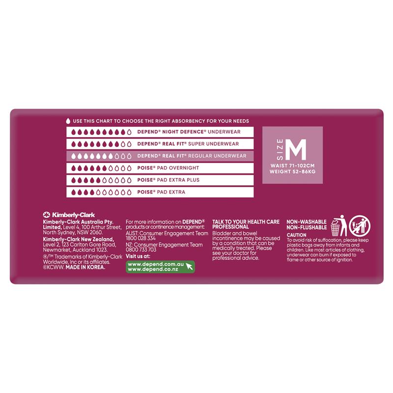 Depend Women Real Fit Underwear - Medium 8 Pack for Ultimate Comfort-Auzzi Store