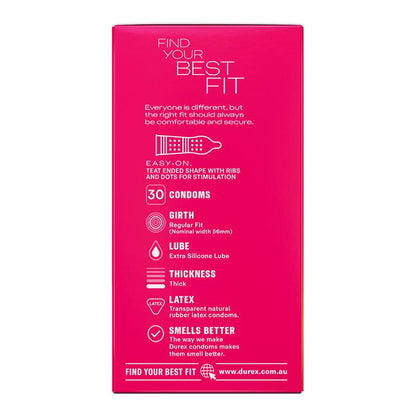 Durex Pleasure Me Ribbed Dotted Condoms 30 Pack