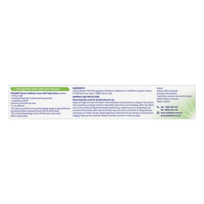 Polident Denture Adhesive Cream Fresh Mint 60g