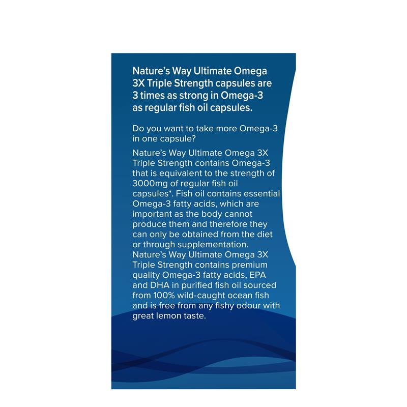 Nature's Way Ultimate Omega-3 Triple Strength Fish Oil 60 Softgels