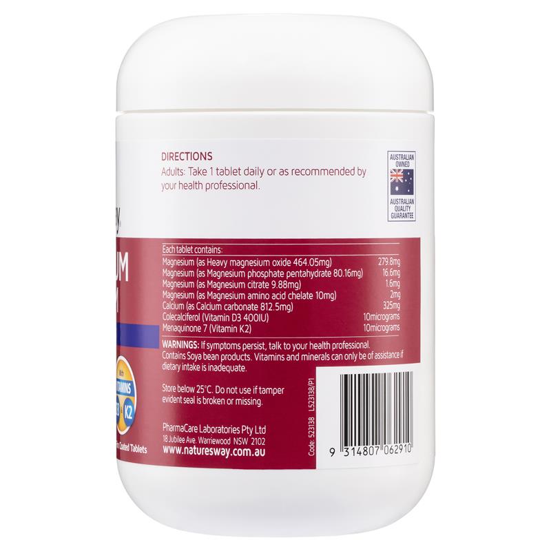 Nature's Way Magnesium Plus Calcium 150 Tablets - Muscle & Bone Support - Auzzi Store