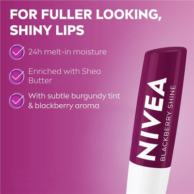 NIVEA Blackberry Shine Lip Balm - 4.8g