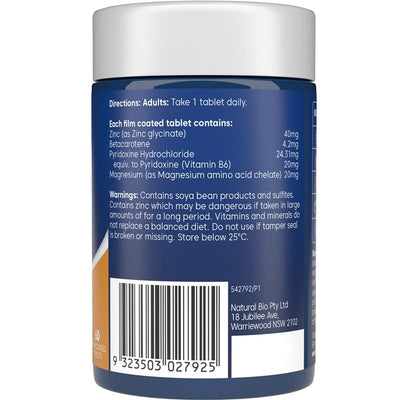 Bioglan Zinc Forte High Strength 40mg - 60 Tablets for Immune Support