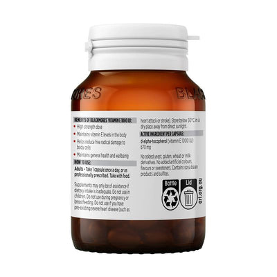Blackmores Vitamin E 1000 IU Antioxidant Supplement – 30 Capsules
