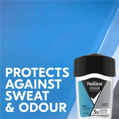 Rexona Men Clinical Antiperspirant Clean Scent 45ml 96-Hour Protection