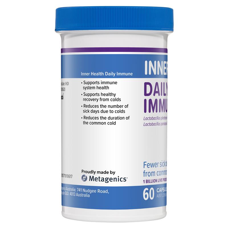 Inner Health Daily Immune Probiotic 1 Billion CFU, 60 Capsules, Gluten Free
