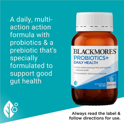 Blackmores Probiotics+ Daily Health 30 Capsules - 5 Strains, 30B CFU