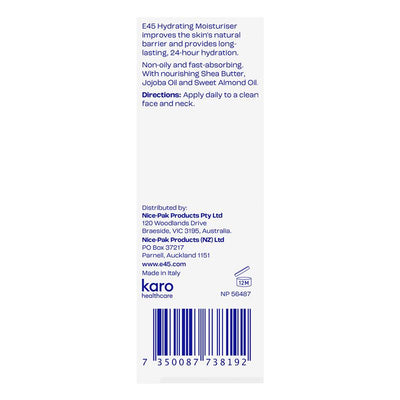E45 Face Moisturiser 50ml - Hydrate Sensitive Skin