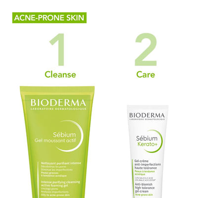 Bioderma Sebium Gel Moussant Actif Exfoliating Cleanser for Acne-Prone Skin - 200ml