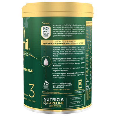 Aptamil Essensis Organic A2 Protein Milk 3 - 900g Premium Toddler Nutritional Supplement