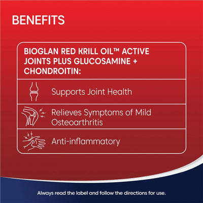 Bioglan Red Krill Oil with Glucosamine & Chondroitin - 90 Caps