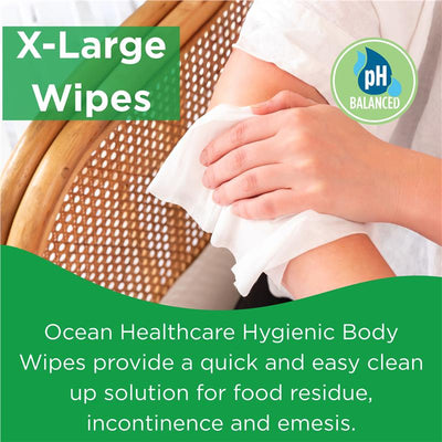 Ocean Healthcare Adult Body Wipes, pH Balanced, Alcohol-Free, 50 Pack