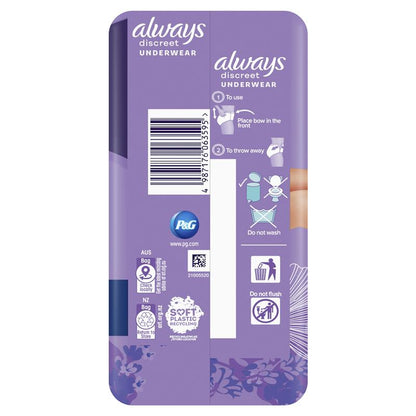 Always Discreet Night Underwear Large Pants 8 Pack - Ultimate Comfort for Incontinence