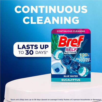 Bref Blue Active Eucalyptus Toilet Block 50g - Odour Stop Technology