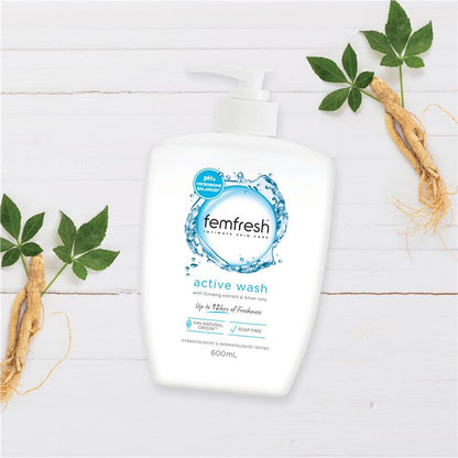 Femfresh Intimate Wash 600mL, pH Balanced, 94% Natural, Daily Use