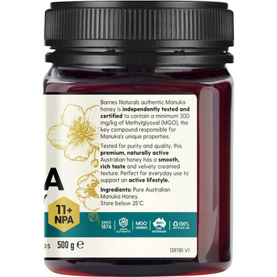 Barnes Naturals Pure Australian Manuka Honey 500g MGO 300+