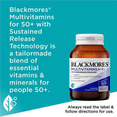 Blackmores 50+ Multivitamin with Sustained Release, 60 Tablets