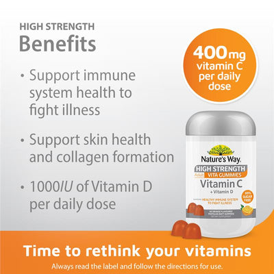 Nature's Way Adult Vita Gummies Sugar Free High Strength Vitamin C 65 Gummies - Immune & Skin Support