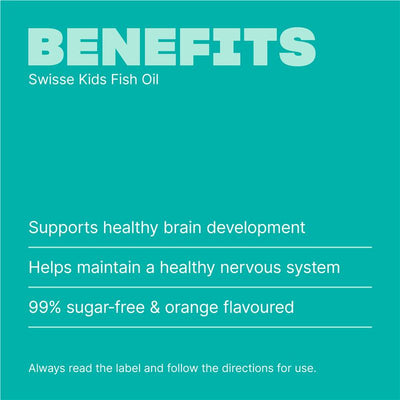 Swisse Kids Omega-3 Fish Oil, EPA & DHA, 60 Sugar-Free Capsules
