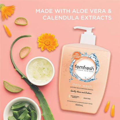 Femfresh pH Balanced Daily Intimate Wash 600ml – Aloe Vera & Calendula