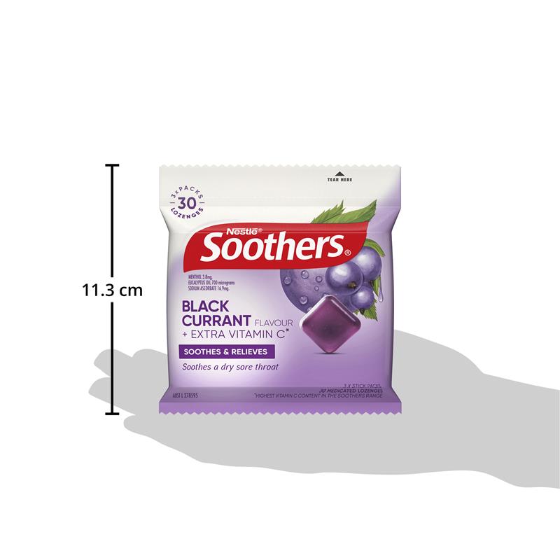 Soothers Blackcurrant Lozenges - 3x10 Lozenge Multipack-Auzzi Store