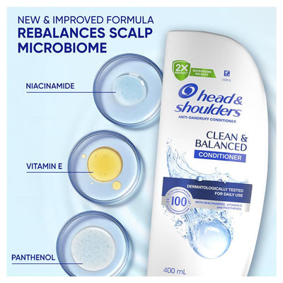 Head & Shoulders Clean & Balanced Anti-Dandruff Conditioner 400ml - Nourishing Care