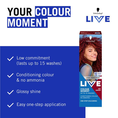Schwarzkopf LIVE Colour Red Embers - Semi-Permanent Hair Color, 75ml