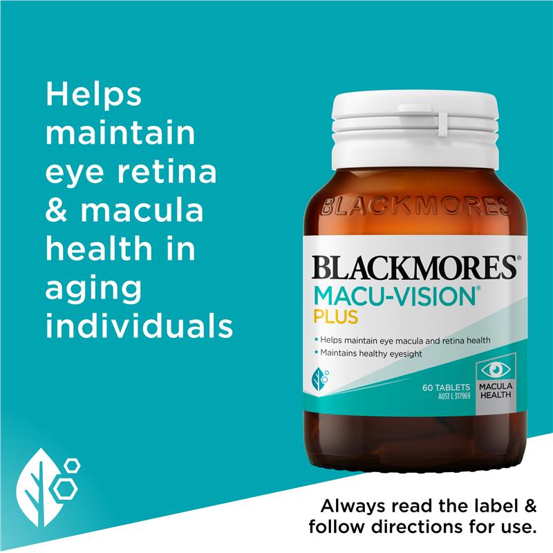 Blackmores Macu-Vision Plus Eye Health with Lutein & Zeaxanthin, 60 Tablets