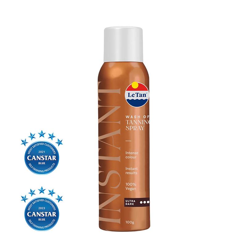 Le Tan Instant Wash Off Spray Ultra Dark 100g - Instant Bronzed Glow