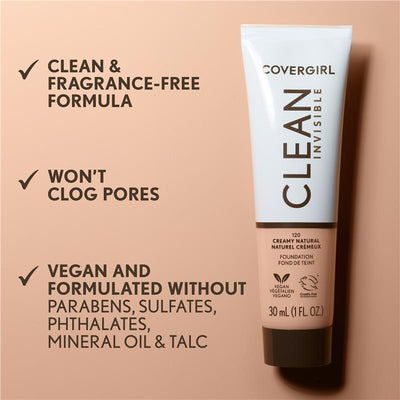Covergirl Clean Invisible Foundation #123 Warm Nude