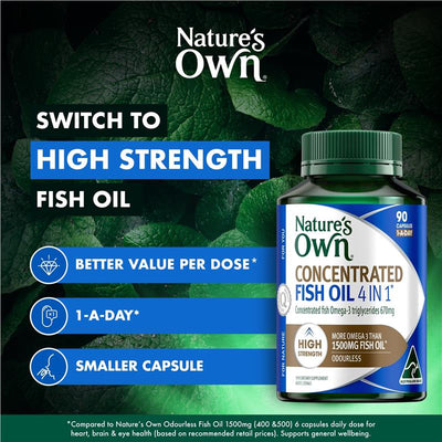 Nature’s Own 4-in-1 Concentrated Fish Oil Omega-3 90 Capsules