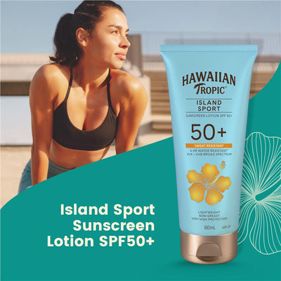 Hawaiian Tropic Island Sport SPF 50+ Lotion 180ml - High-Performance Sunscreen