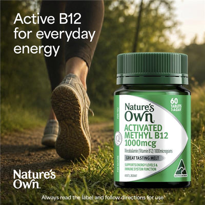 Nature's Own Activated Methyl B12 60 Mini Tablets - Energy & Immune Support