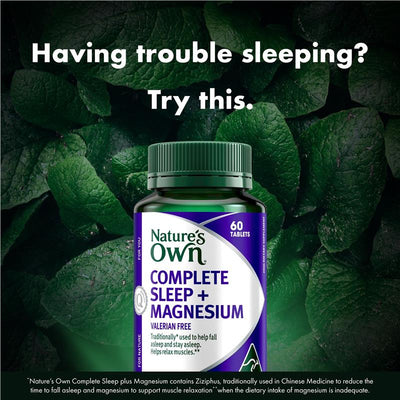 Nature's Own Valerian-Free Sleep + Magnesium, 60 Tablets